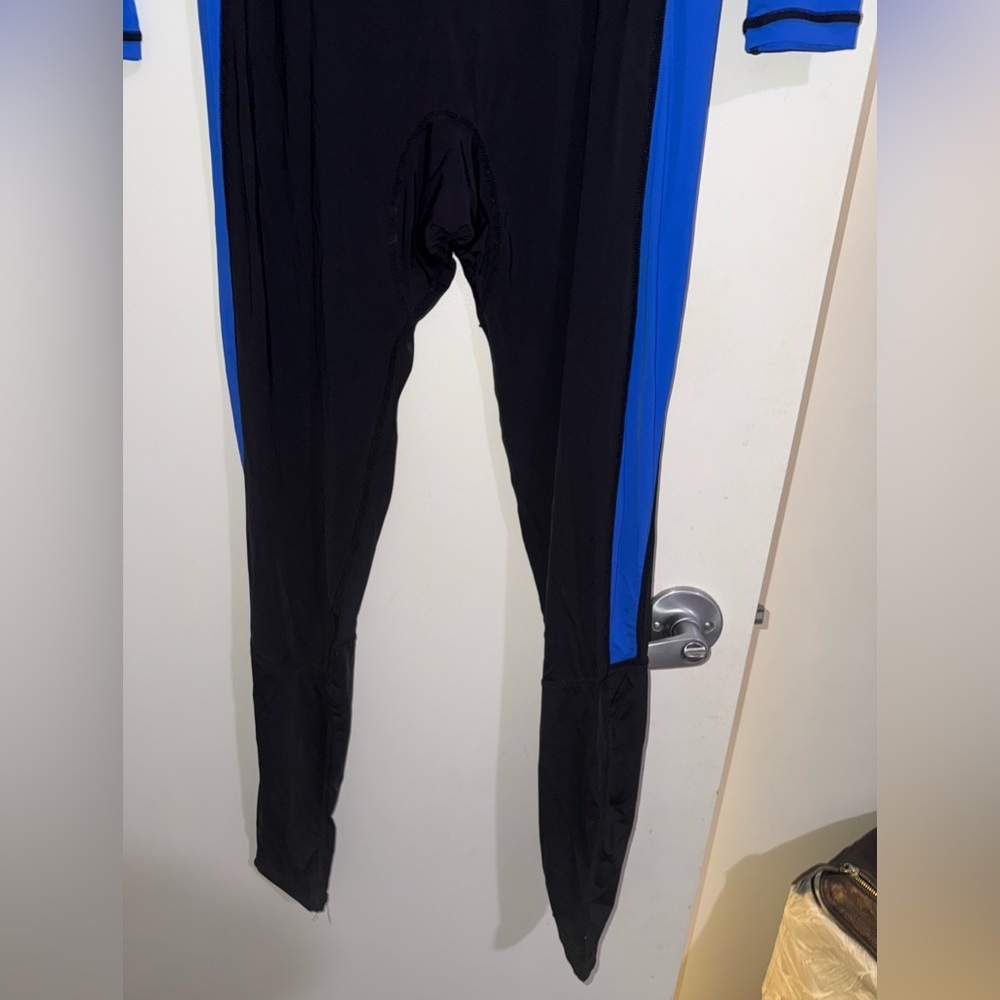 SLINX Full Body Dive Skin Rash Guard Wetsuit US Small Black Blue Stirrups - Picture 6 of 14